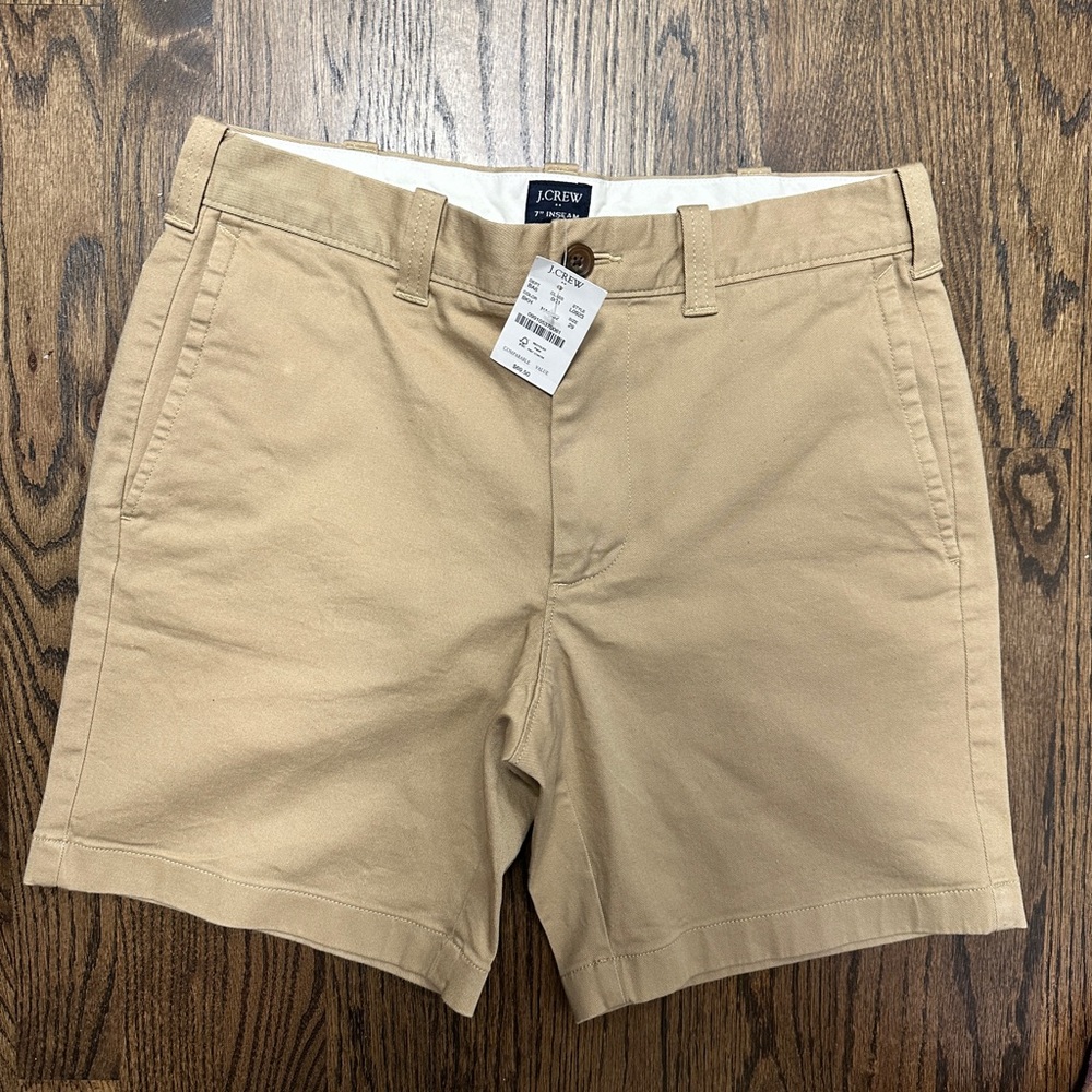 J.Crew Tan Chino Shorts waist 29 inseam 7” NWT